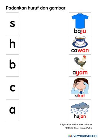 Padankan huruf kecil dan gambar