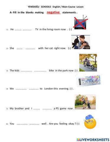 Present continuous negative and question