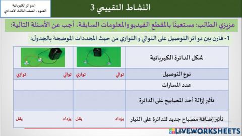 الفرق بين التوصيل على التوالي و التوازي