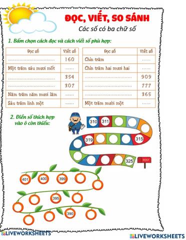 Toán 3 đọc, viết các số có ba chữ số