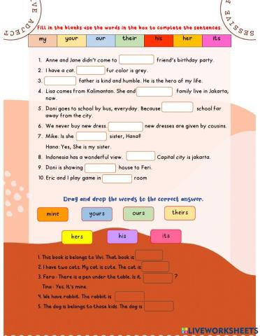 Possesive adjective and pronoun