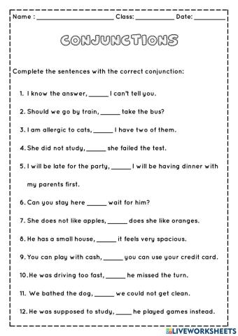 Conjunctions