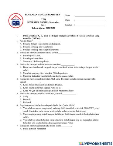 Ujian Tengah Semester