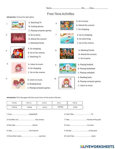 Free time activities