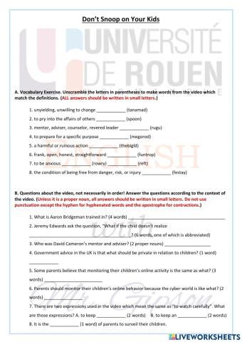 Don't Snoop on Your Kids