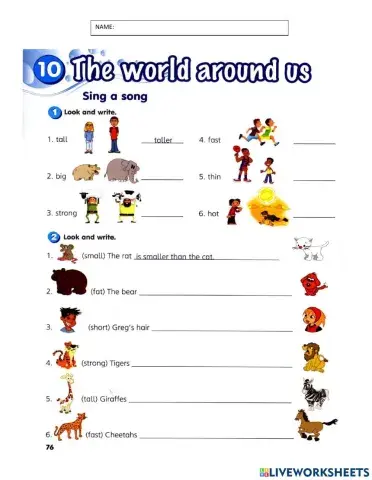 English Year 3: Comparative Adjective