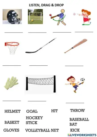 Sports: Listen, Drag and Drop Activity
