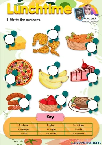Food - Write the numbers