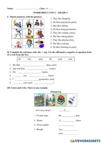 Grammar: unit 2 - lesson 5&6 - grade 4