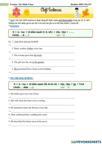GRAMMAR Cleft Sentences