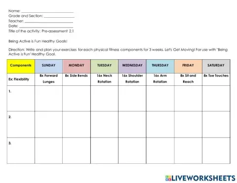 Being Active is Fun Healthy Goals!