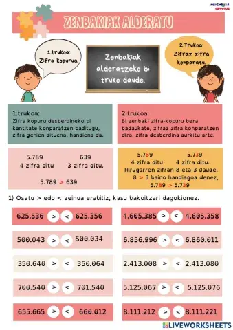 Zenbakiak alderatu