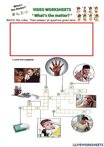 Video worksheets: What's the matter?