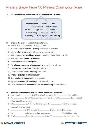 Present Simple Present Continuous