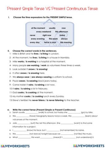 Present Simple Present Continuous