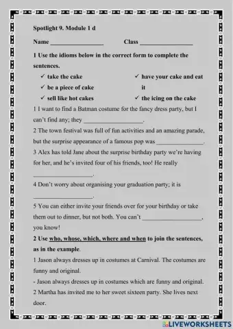 Spotlight 9. Module 1d