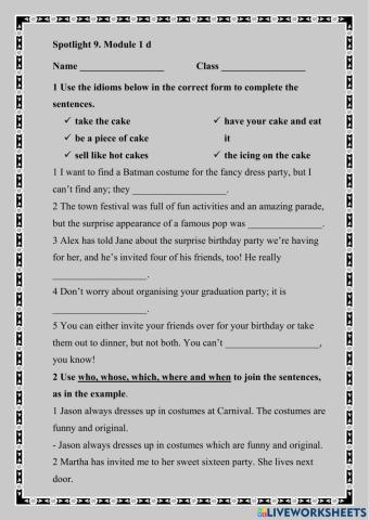 Spotlight 9. Module 1d