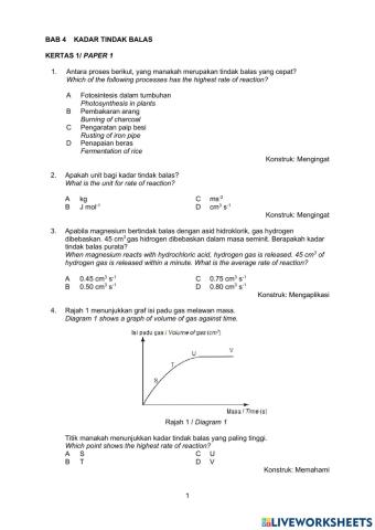 Latihan objektif kadar tindakbalas