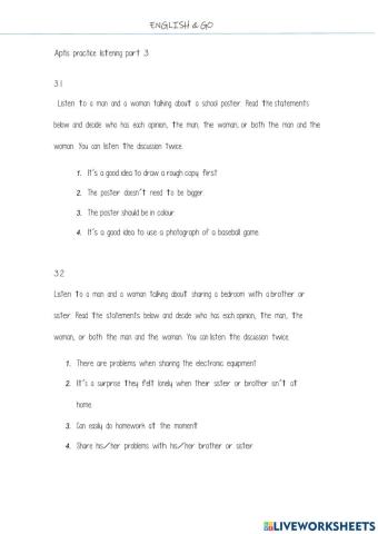 Listening aptis part 3