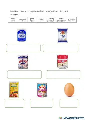 Bahan dalam penyediaan skon titis