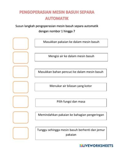 Pengoperasian mesin basuh separa automatik