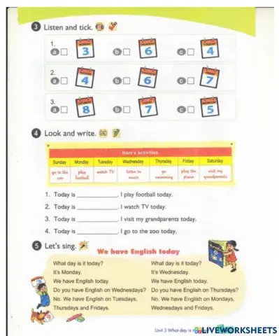 Unit 3 English Grade 4