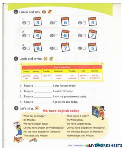 Unit 3 English Grade 4