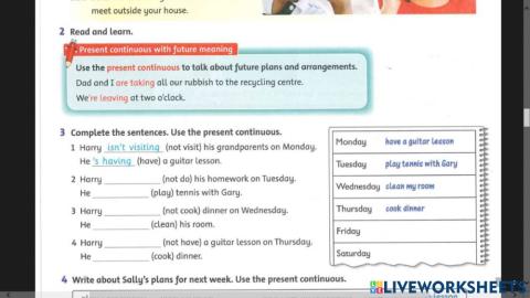 Present continuous for future