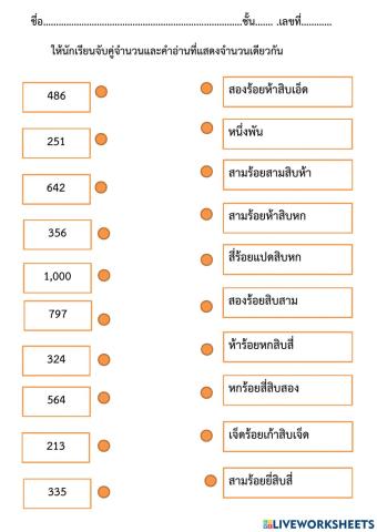 ตัวเลขฮินดูอารบิก ตัวเลขไทย แทนตัวหนังสือ2