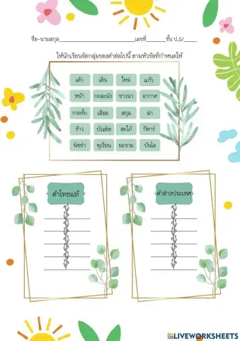 คำที่มาจากภาษาต่างประเทศ