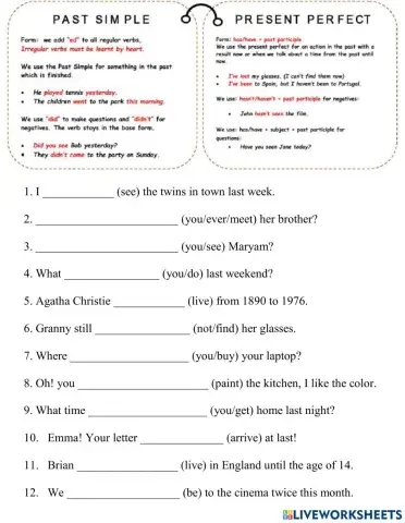 Present perfect simple vs past simple