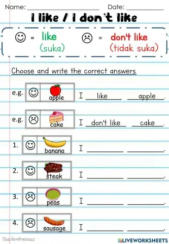 Lunchtime - I like - don't like