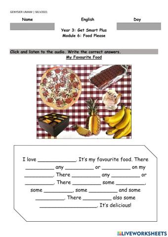Project: My Favourite Food (PLAN)