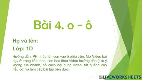 Bài 4. o - ô