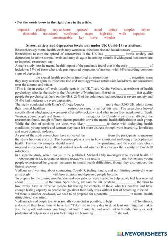 Anxiety and Depression - Covid-19