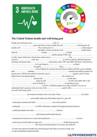 UN Health and well-being goal
