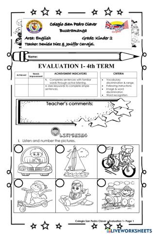 Kinder 2 evaluation 1 guide 4