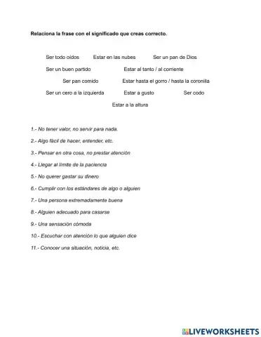 Frases con ser y estar