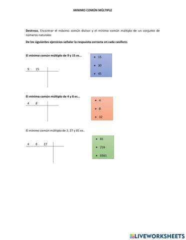 Mínimo común múltiplo-nee