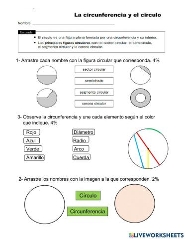 Elementos Circulo y circunferencia