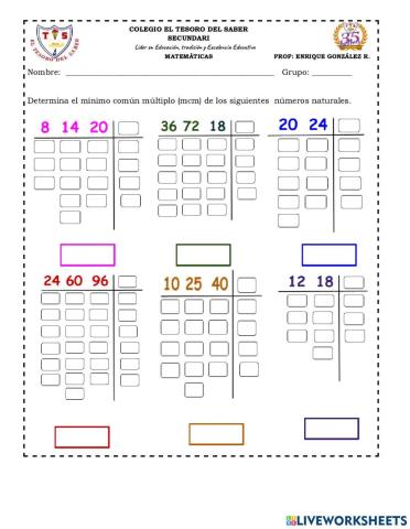 Mínimo Común Múltiplo