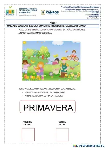 Letra inicial e final