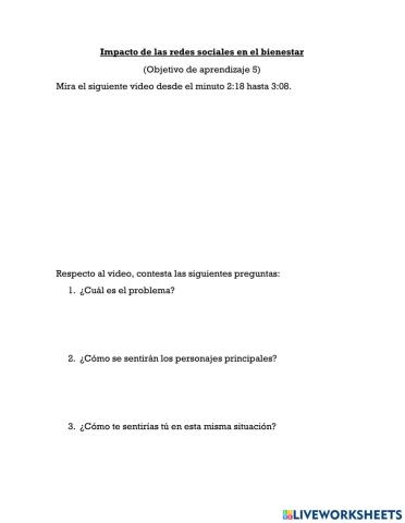 Impacto de las redes sociales en el bienestar