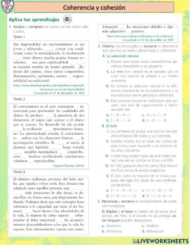 Coherencia y cohesión textual