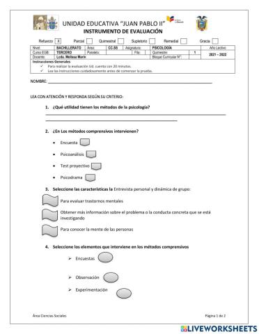Refuerzo psicología