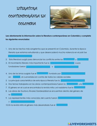 Literatura contemporánea en Colombia