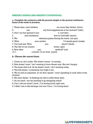 Present Simple vs Present Continuous