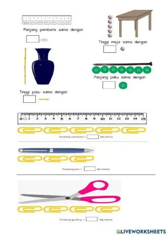 Latihan 1 -Membanding Panjang Objek