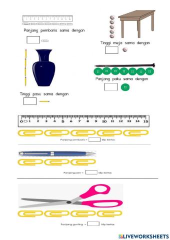 Latihan 1 -Membanding Panjang Objek