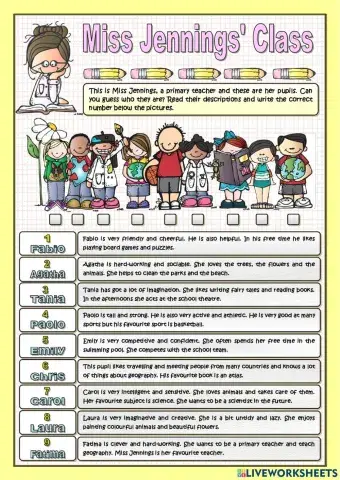 Reading comprehension personalities